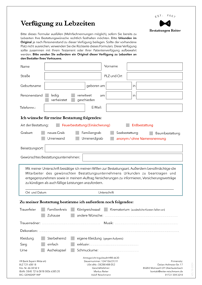 VzL der Bestattungen Reiter & Reischmann GmbH